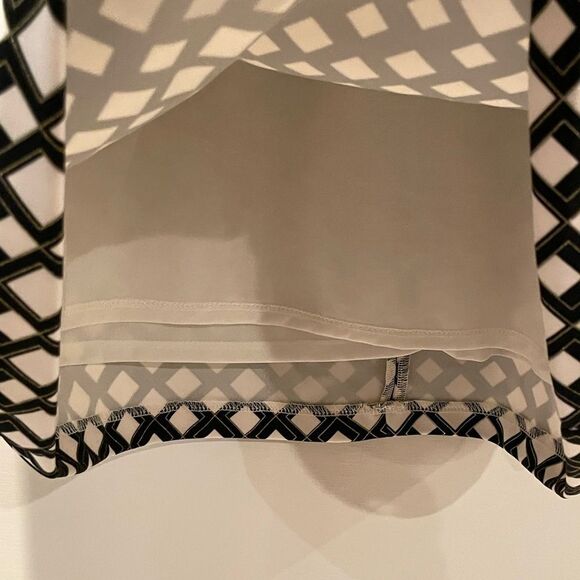 Worthington Diamond Print Sleeveless Midi Shift Dress Black White Size Large‎ - Picture 6 of 10